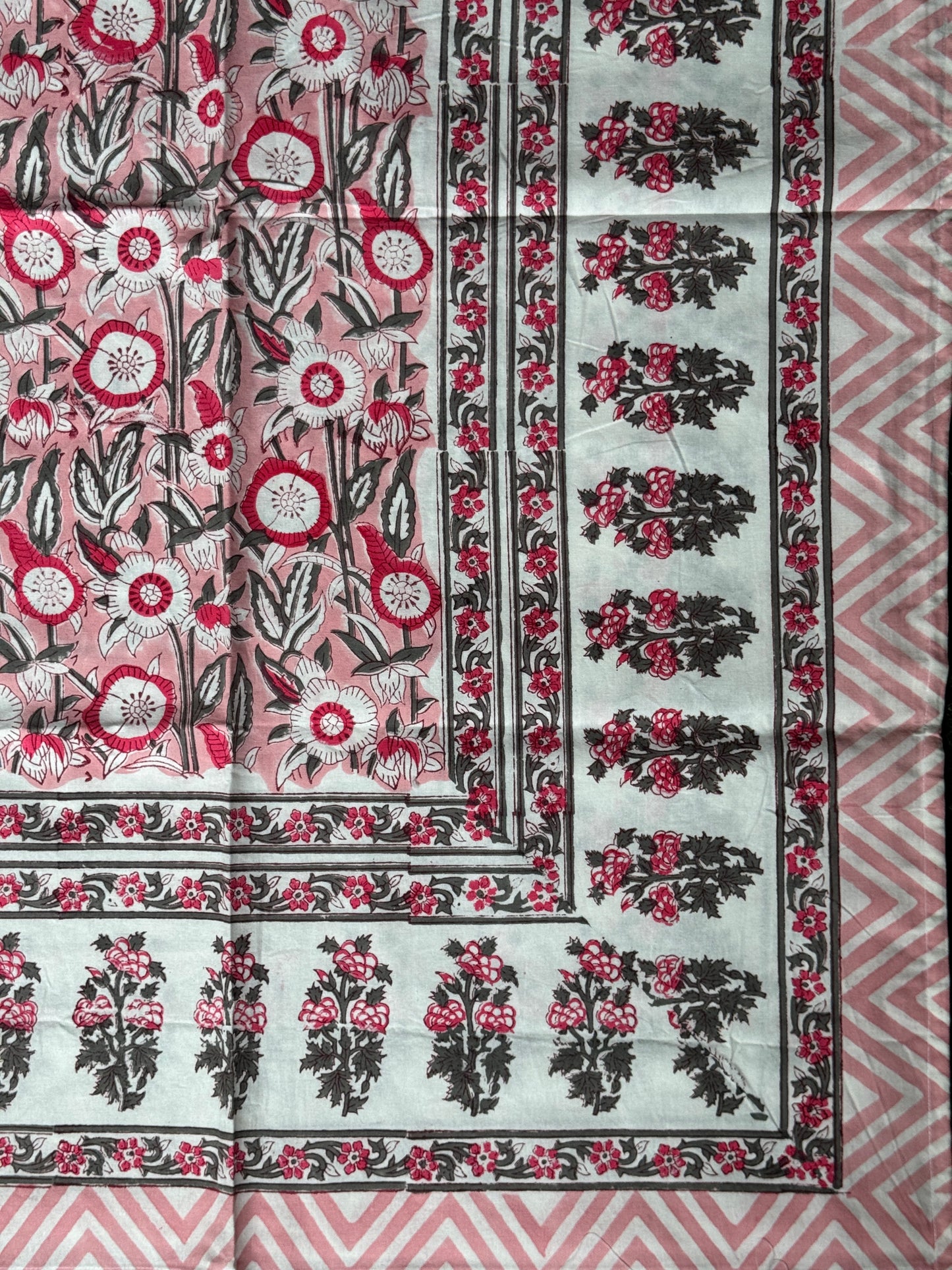 6 seater table cover in hand block printed cotton - click to see design options