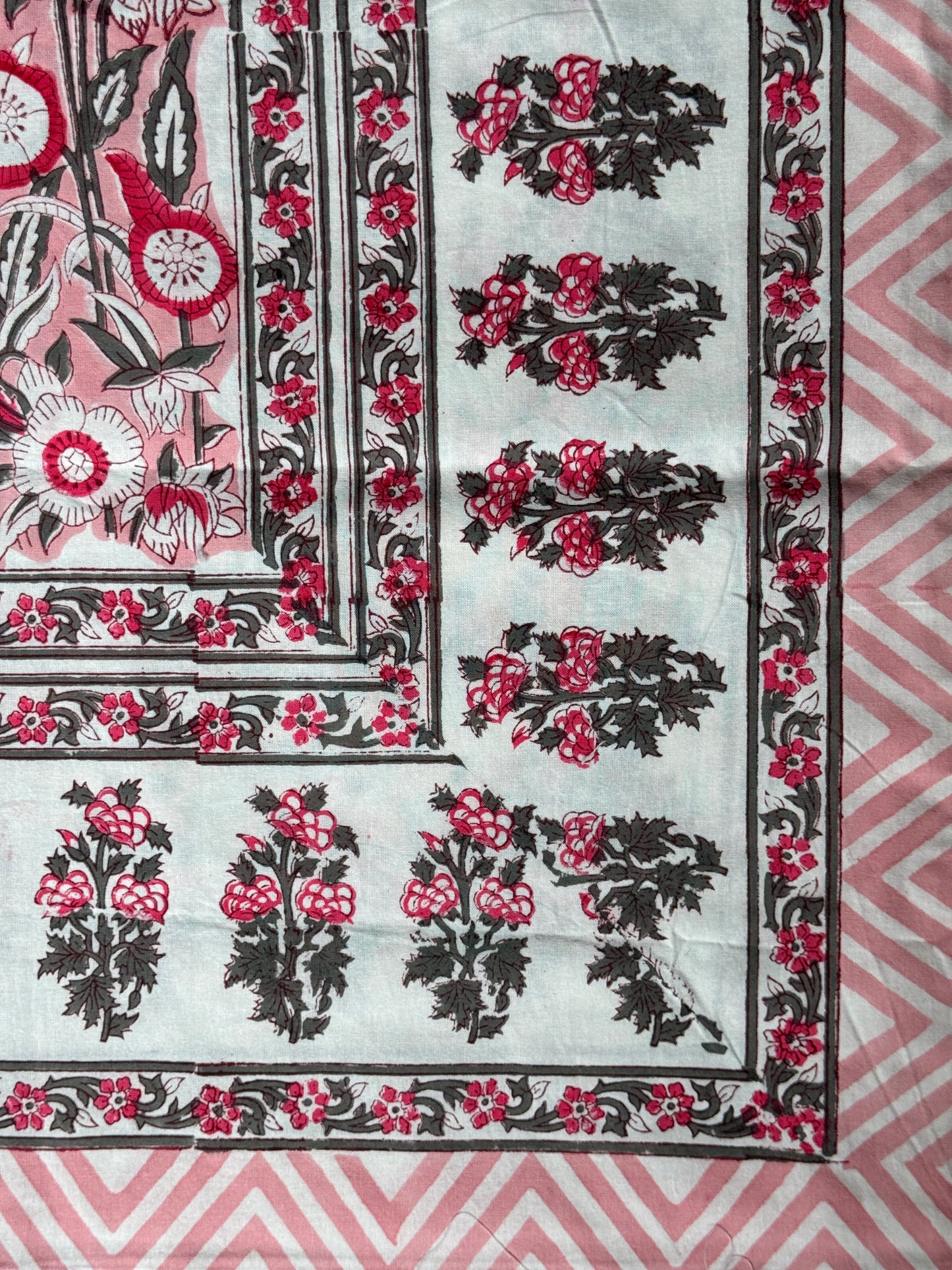 6 seater table cover in hand block printed cotton - click to see design options