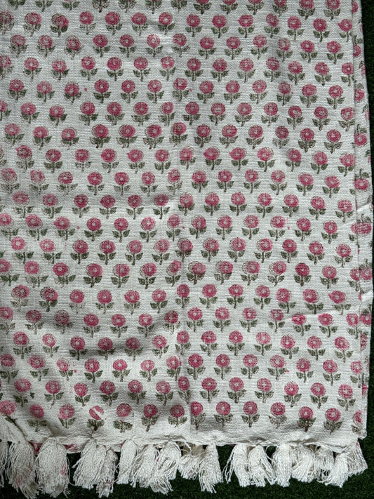 Sofa throw - Hand block printed off white TNT cotton - click to see design options