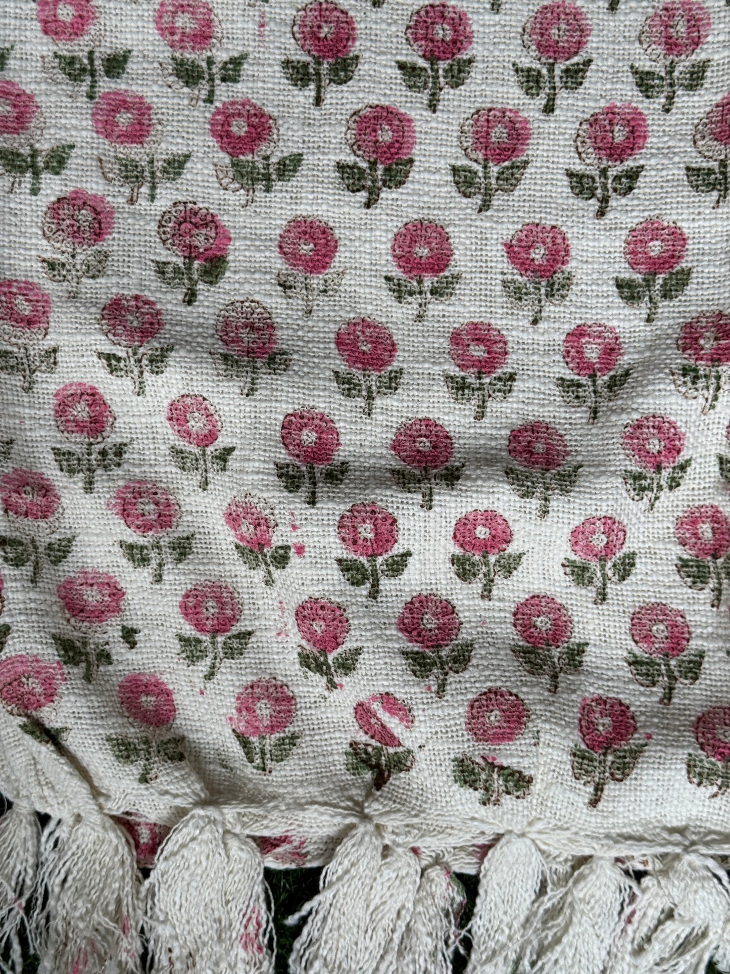 Sofa throw - Hand block printed off white TNT cotton - click to see design options