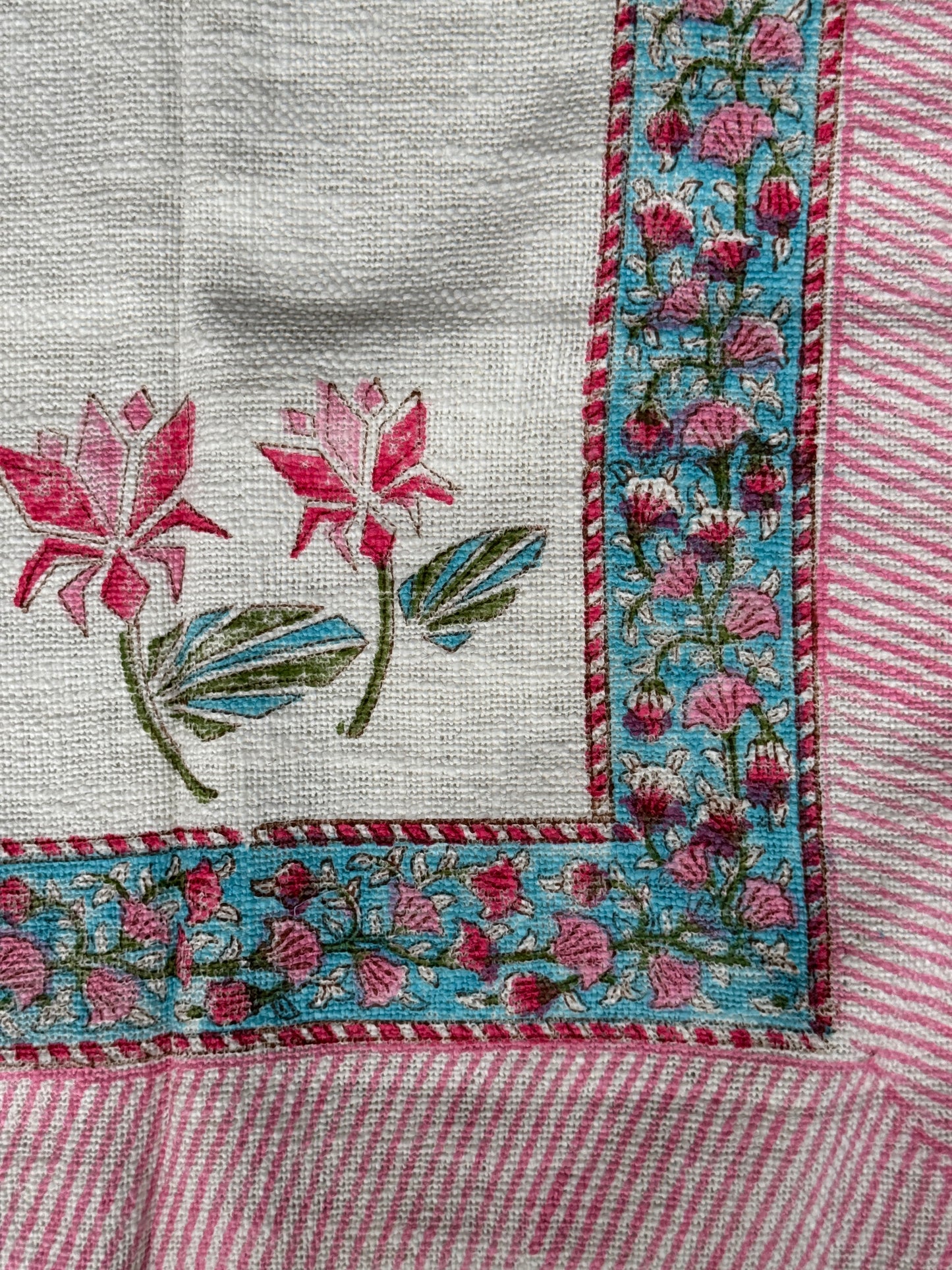 Sofa throw - Hand block printed off white TNT cotton - click to see design options