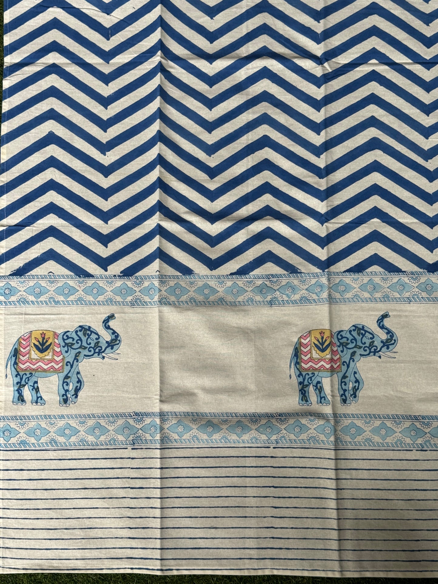 4 seater table cover - hand block printed cotton - click to see design options