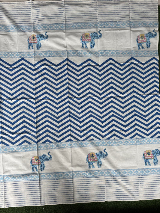 4 seater table cover - hand block printed cotton - click to see design options