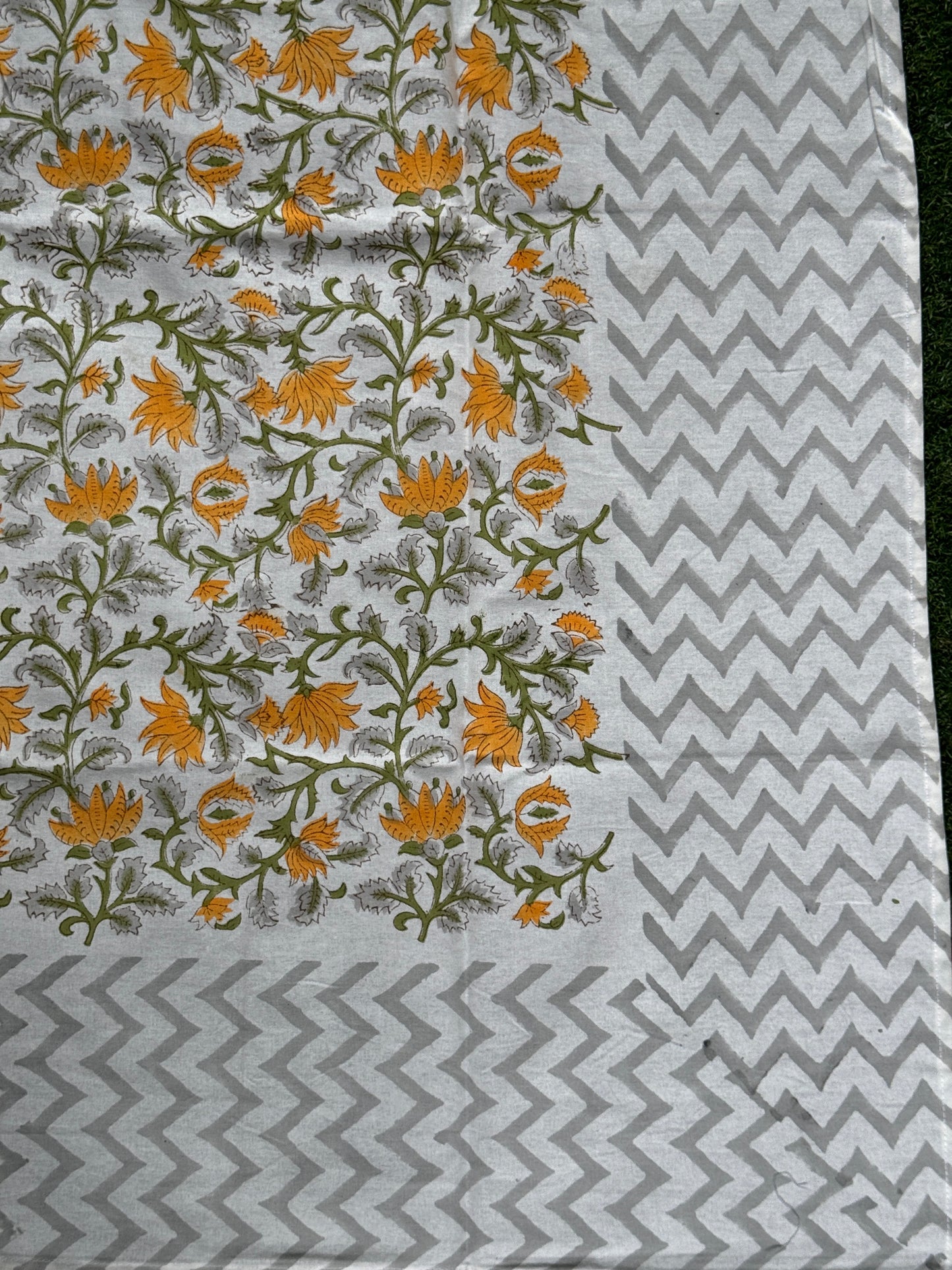 4 seater table cover - hand block printed cotton - click to see design options