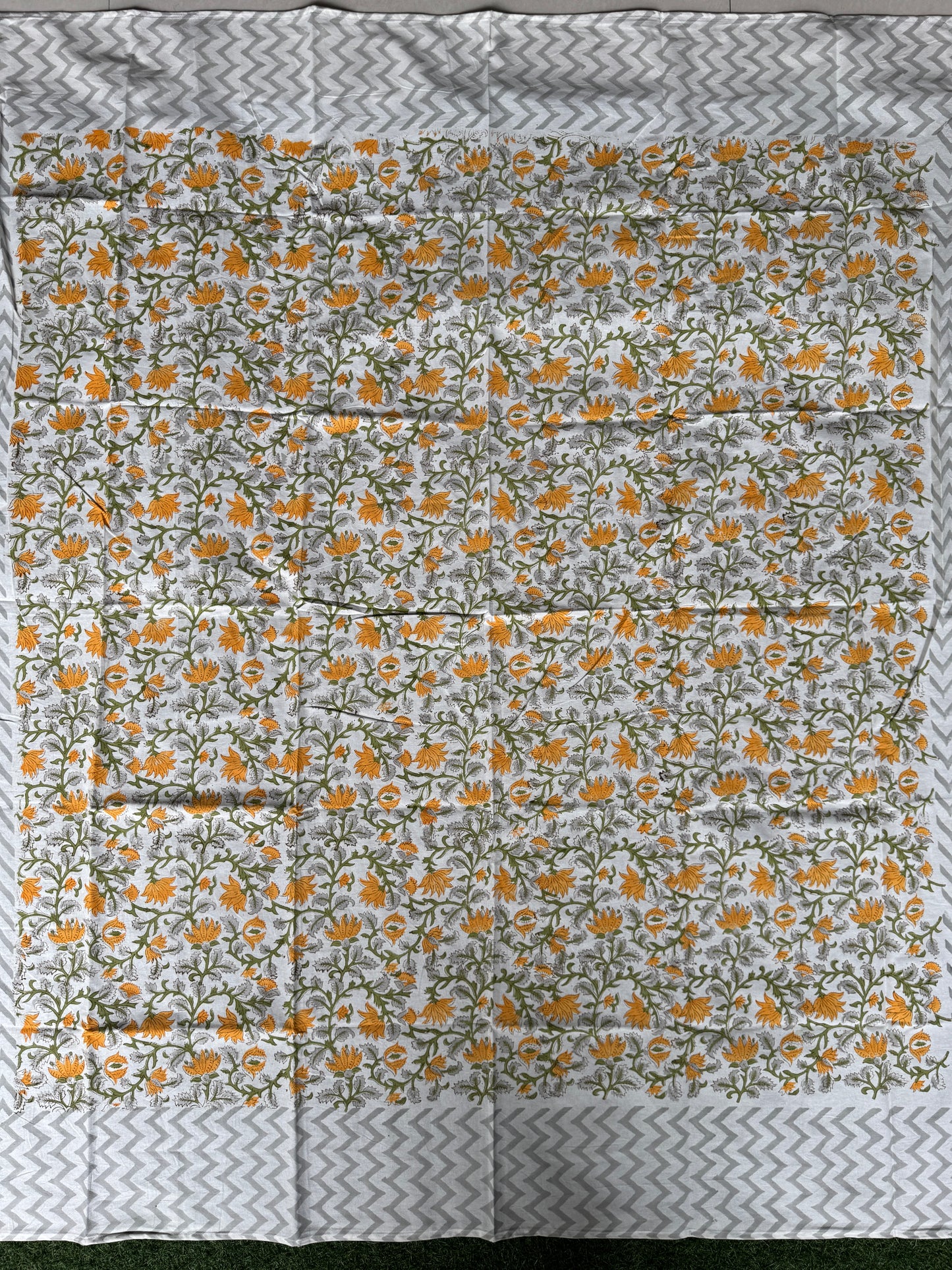 4 seater table cover - hand block printed cotton - click to see design options
