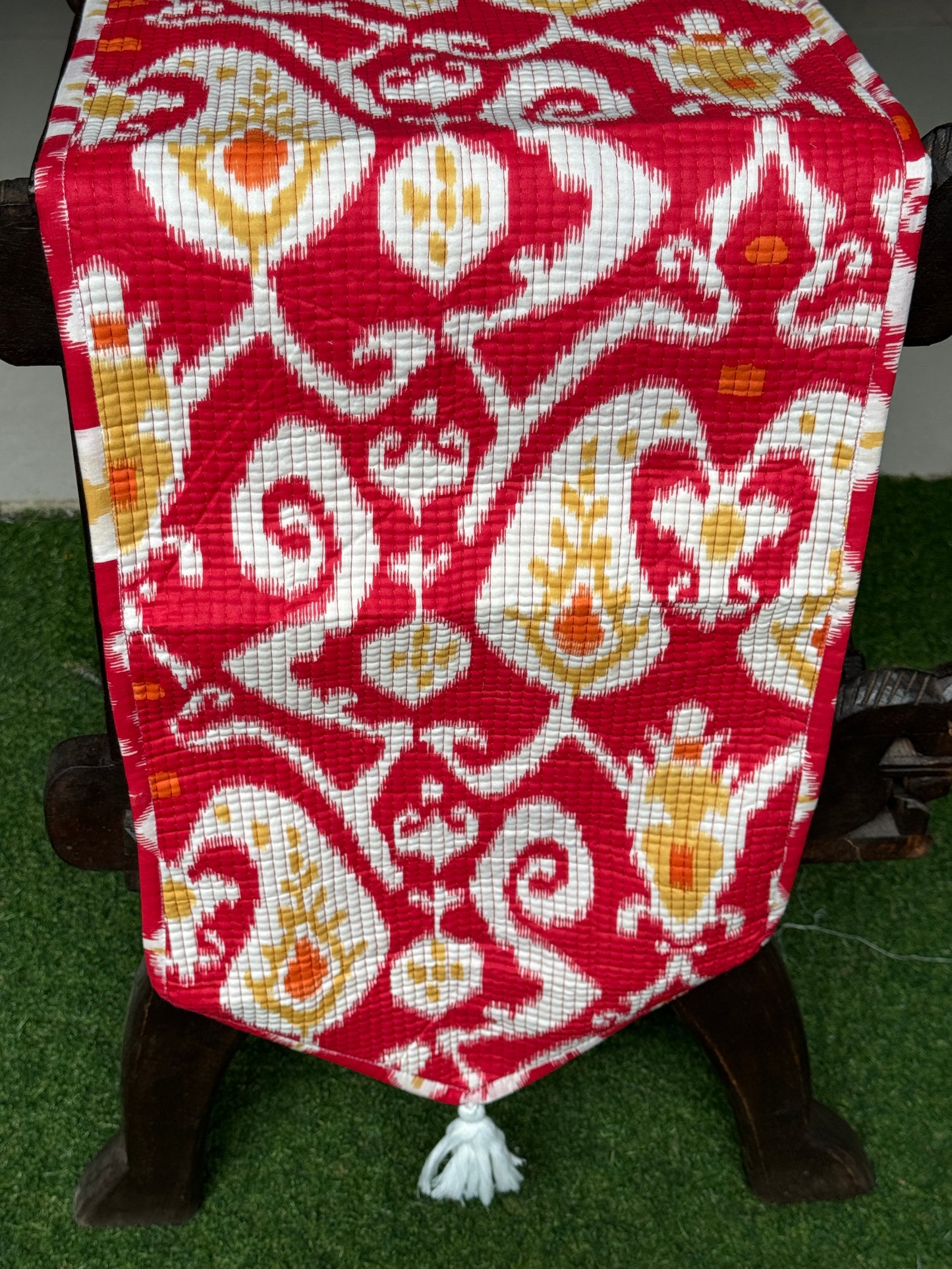 8 seater table runners - quilted reversible hand block printed cotton - click to see design options