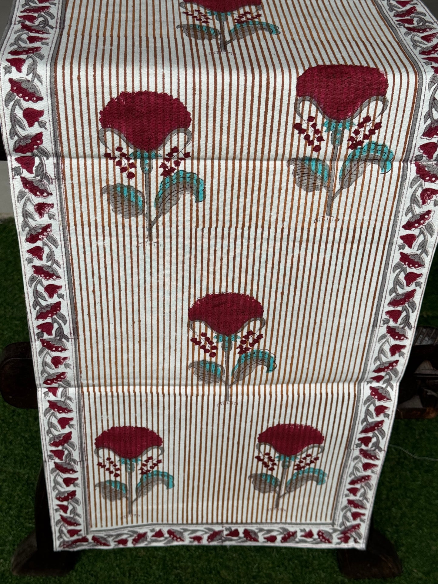 8 seater table runners - Hand block printed cotton - click to see design options