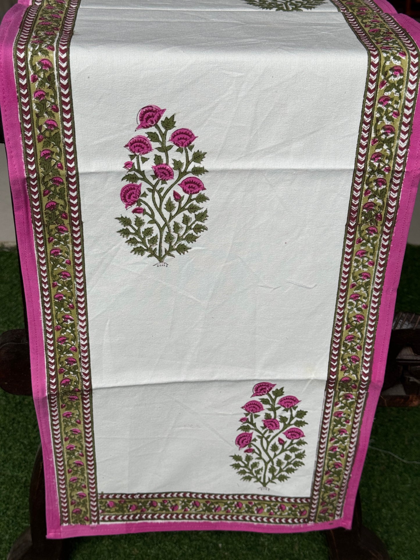 8 seater table runners - Hand block printed cotton - click to see design options