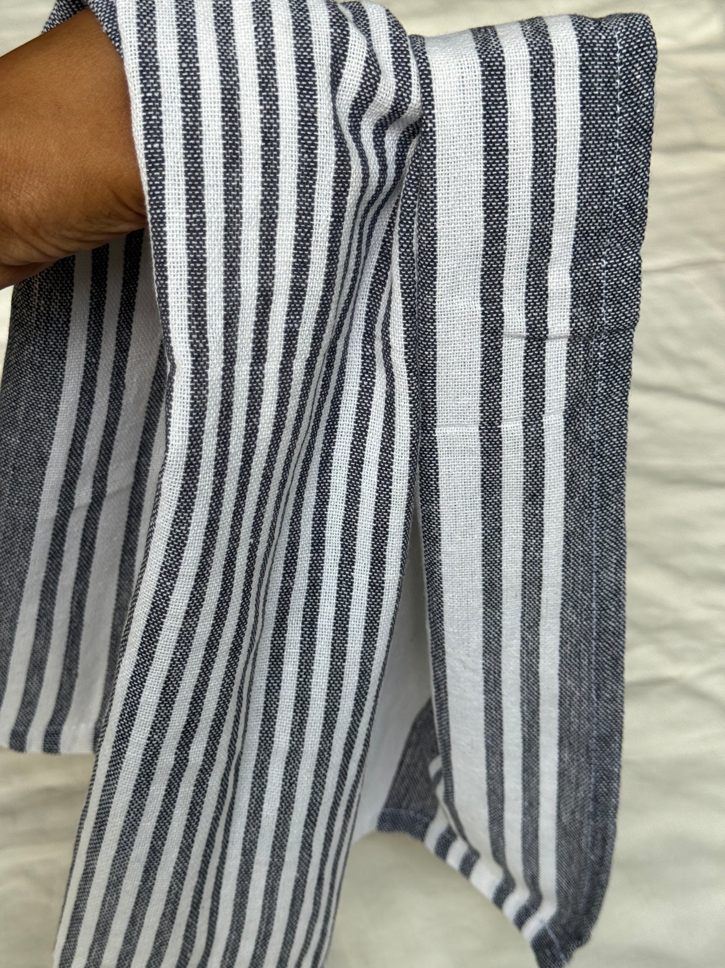 Kitchen towels - Grey and white stripes 6 pc set