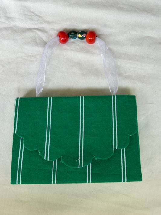 Small Fabric based hard hand bag - light n cute handcrafted purse