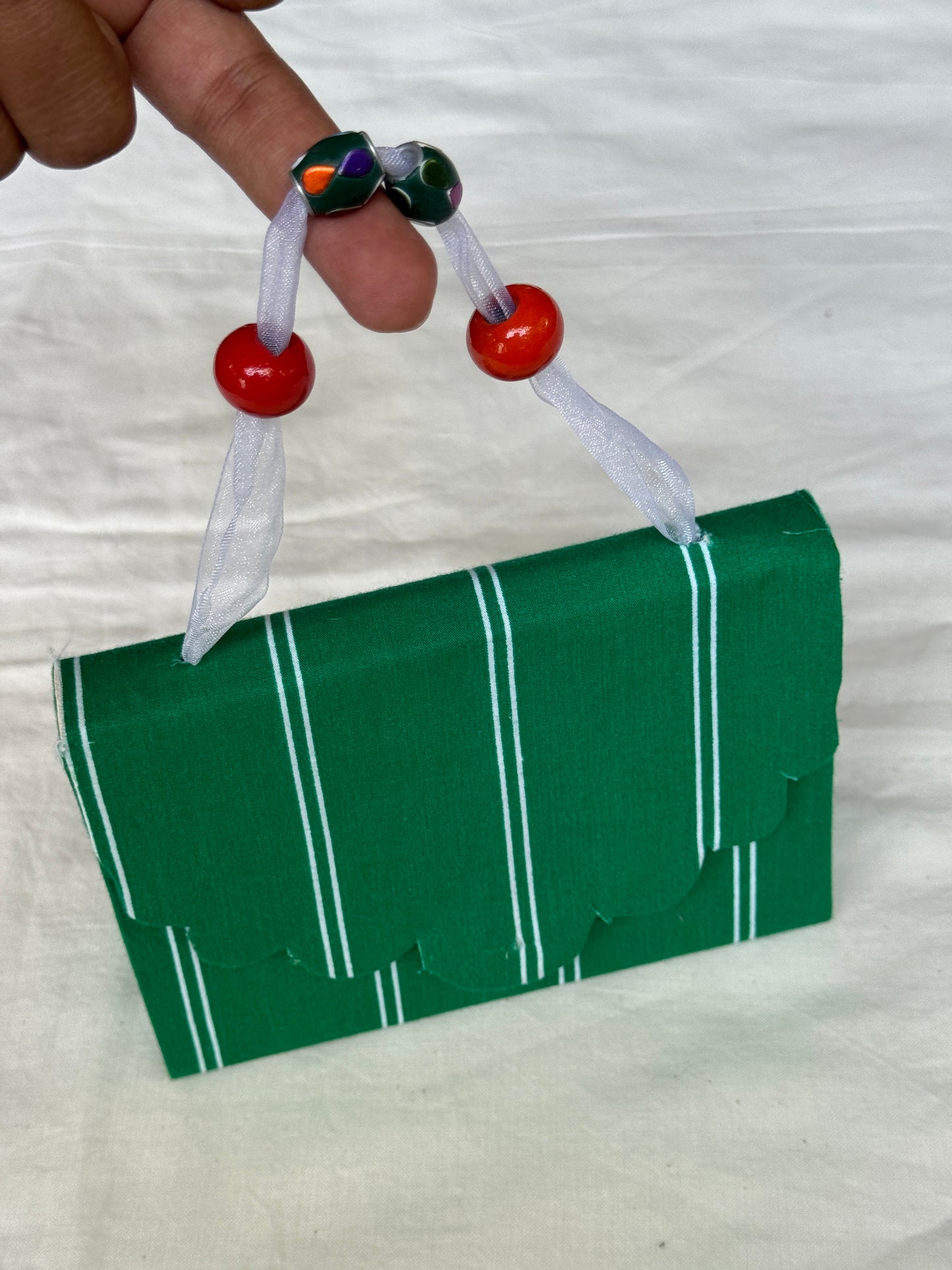 Small Fabric based hard hand bag - light n cute handcrafted purse