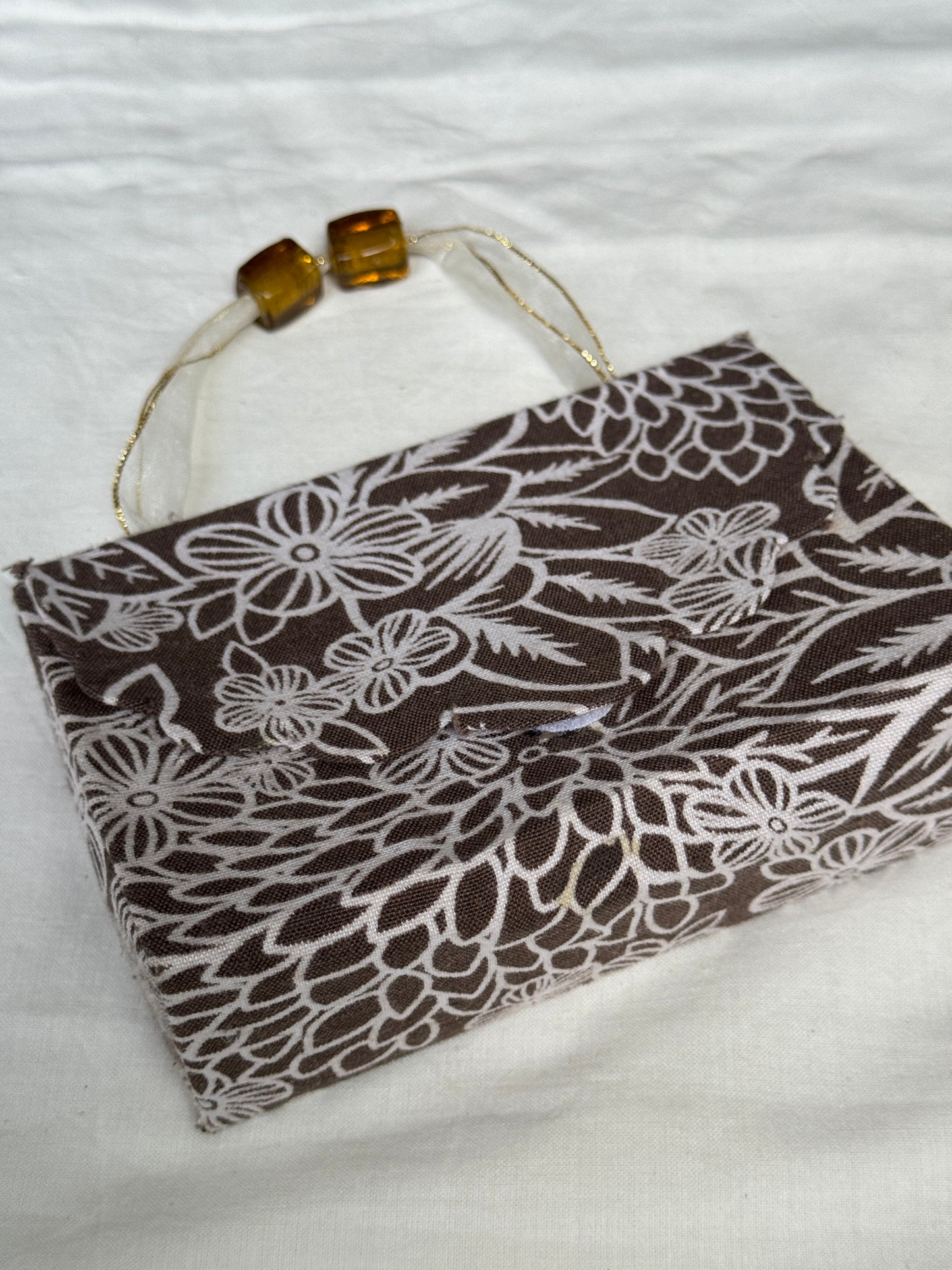 Small Fabric based hard hand bag - light n cute handcrafted purse