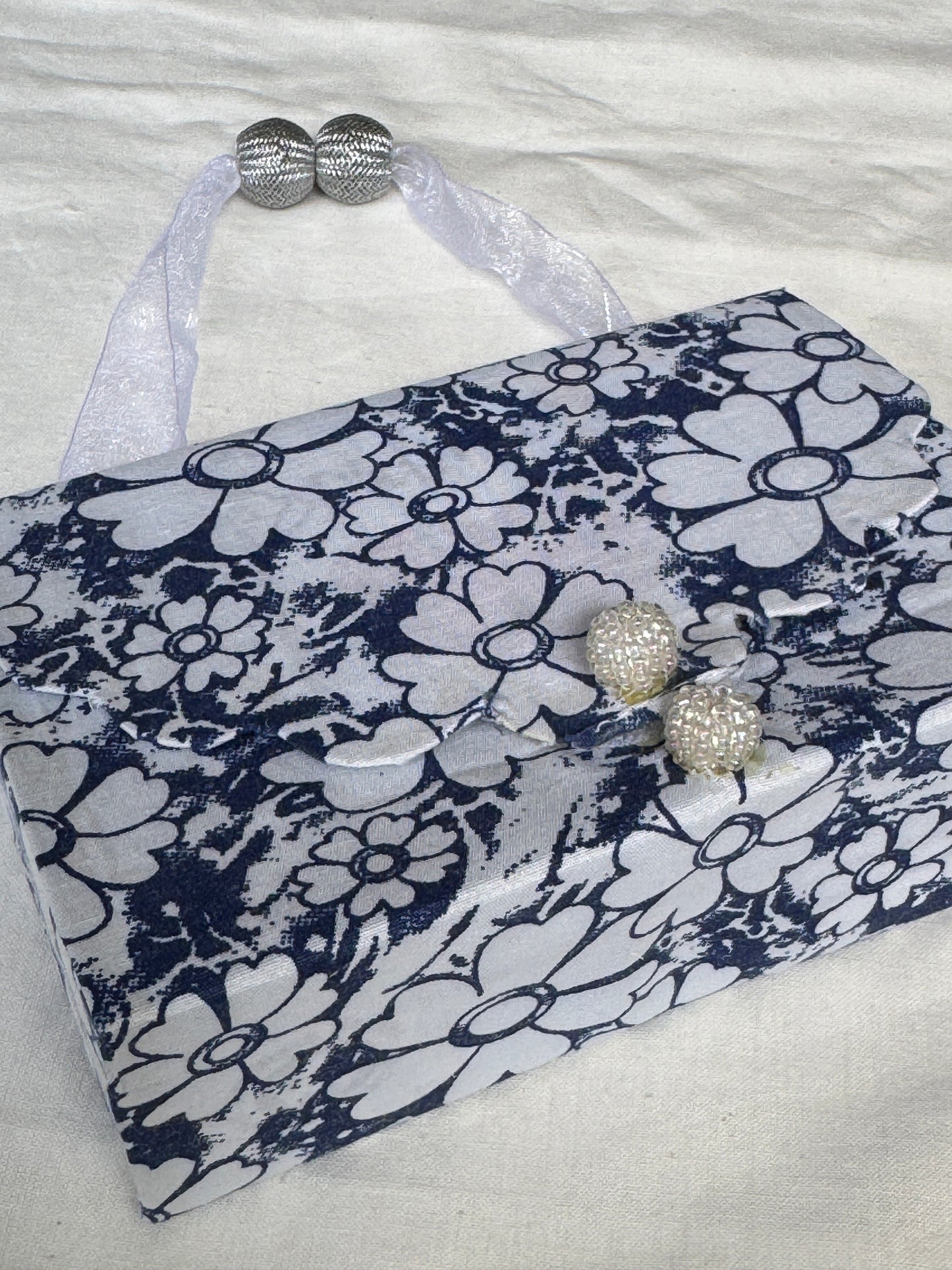 Small Fabric based hard hand bag - light n cute handcrafted purse