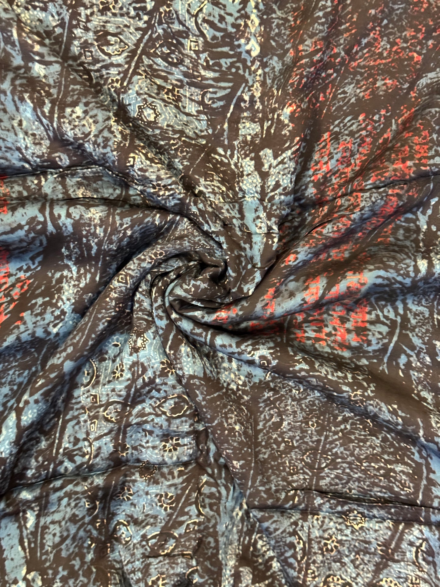 Ajrakh hand block printed modal fabric with unique designer prints