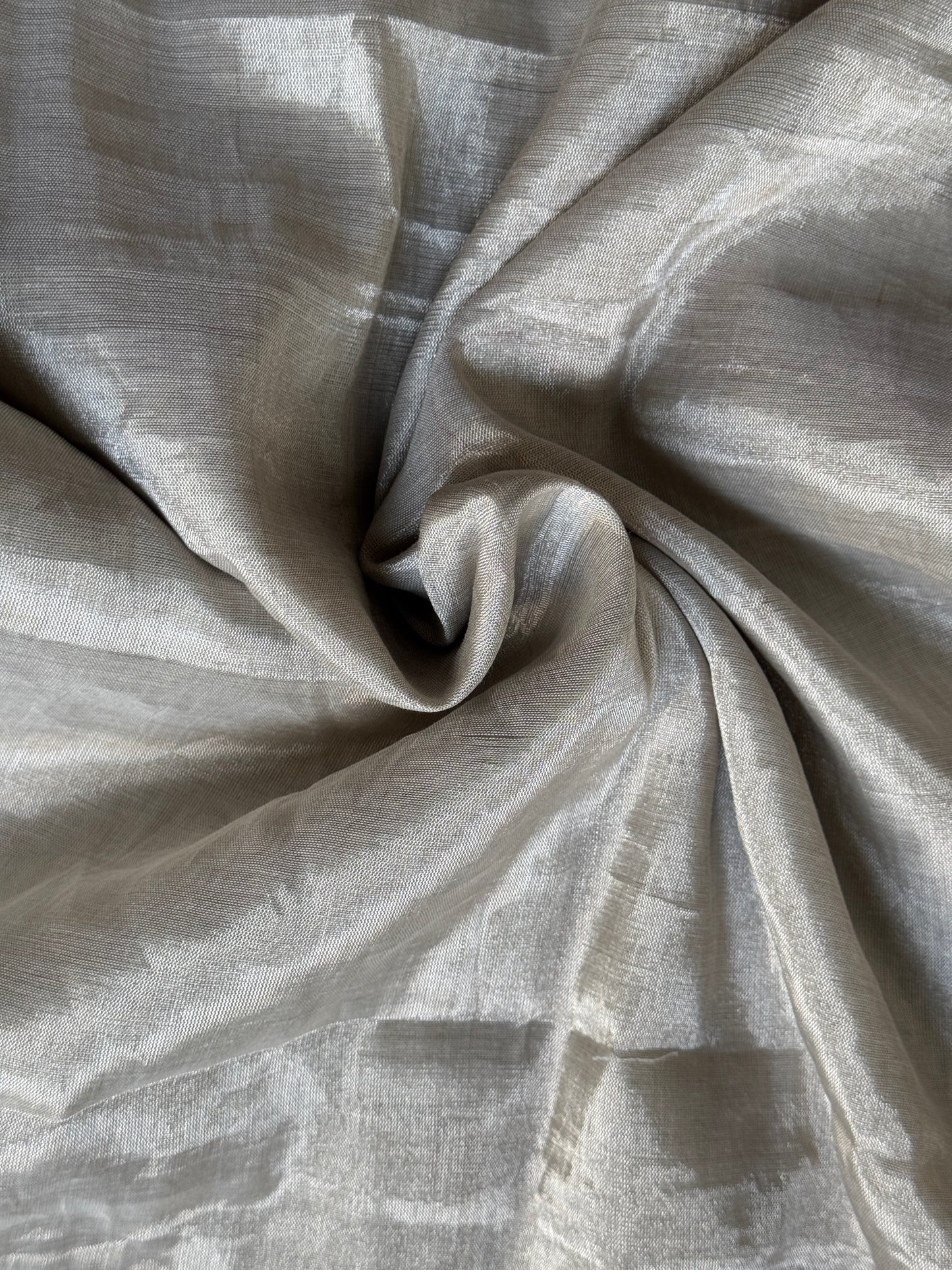 Silver tissue silk handwoven fabric