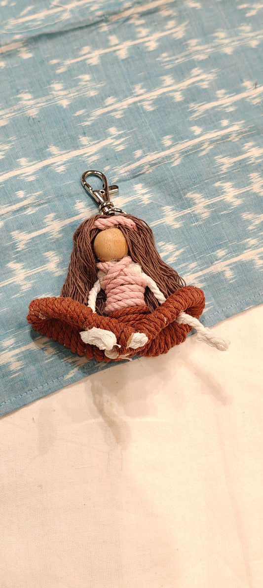 Yoga posses cute bag charms / key ring - handcrafted - available in multiple poses and colors