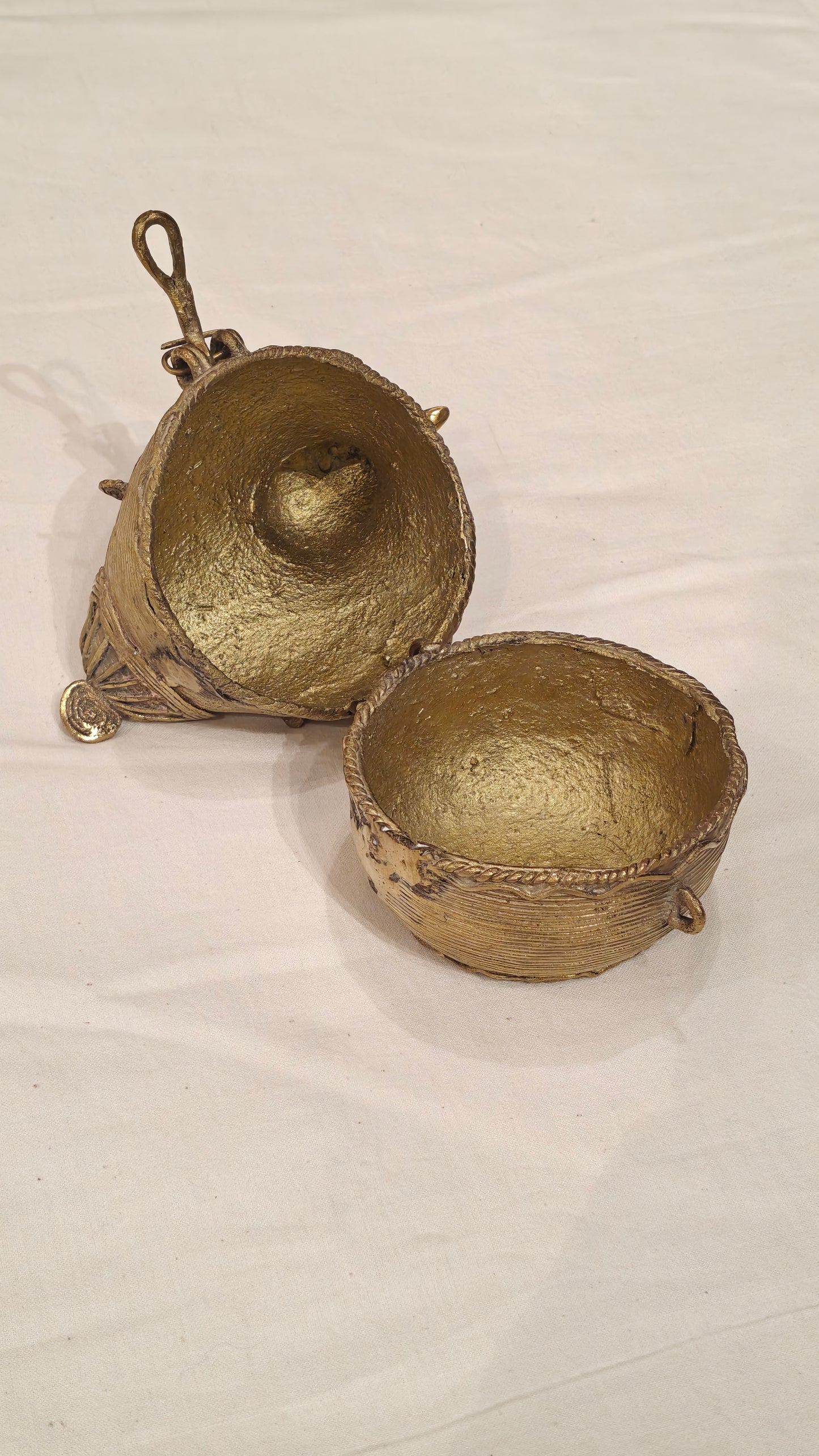 Cute bird shaped brass container - Handcrafted brass decor