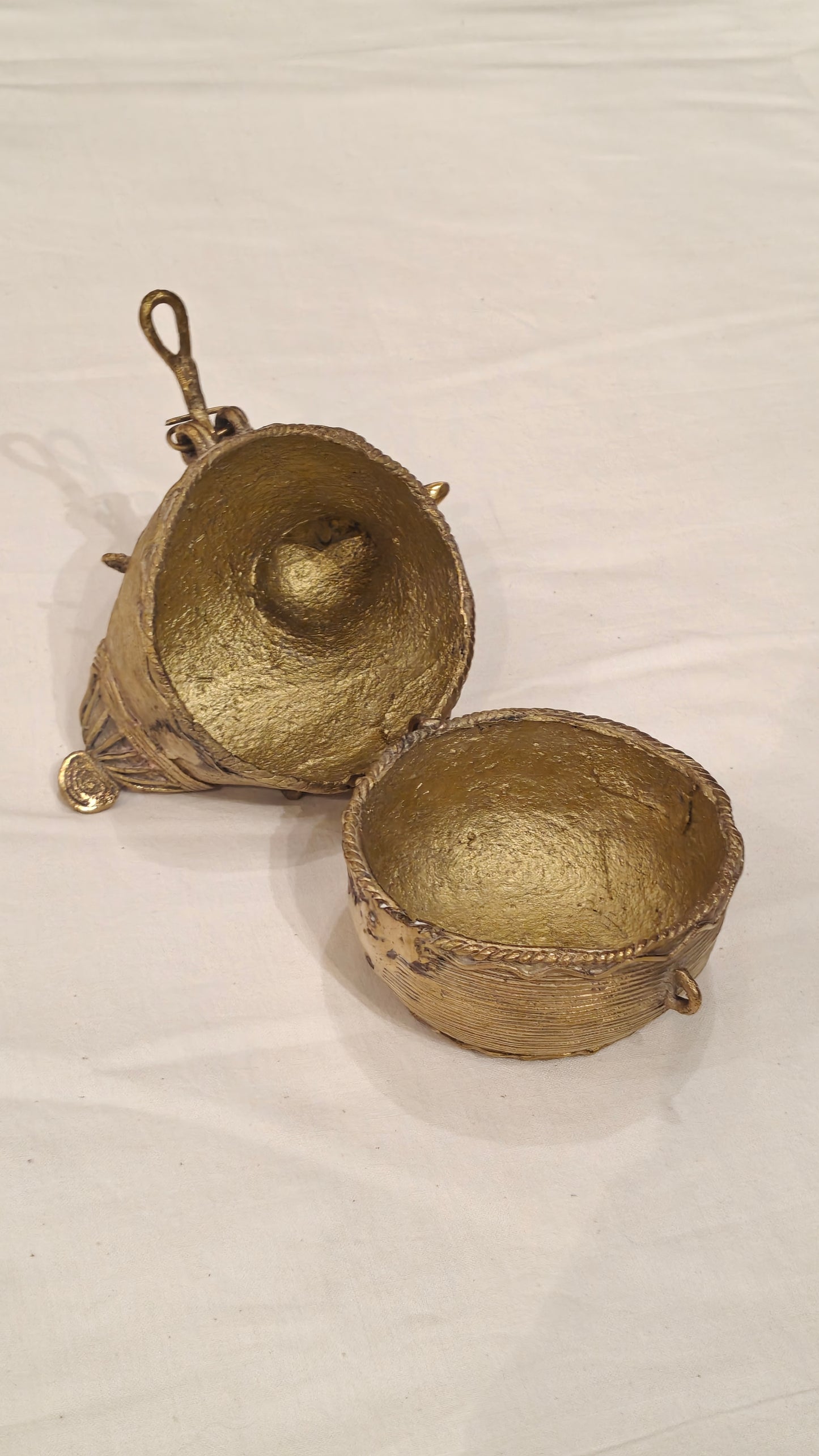 Cute bird shaped brass container - Handcrafted brass decor