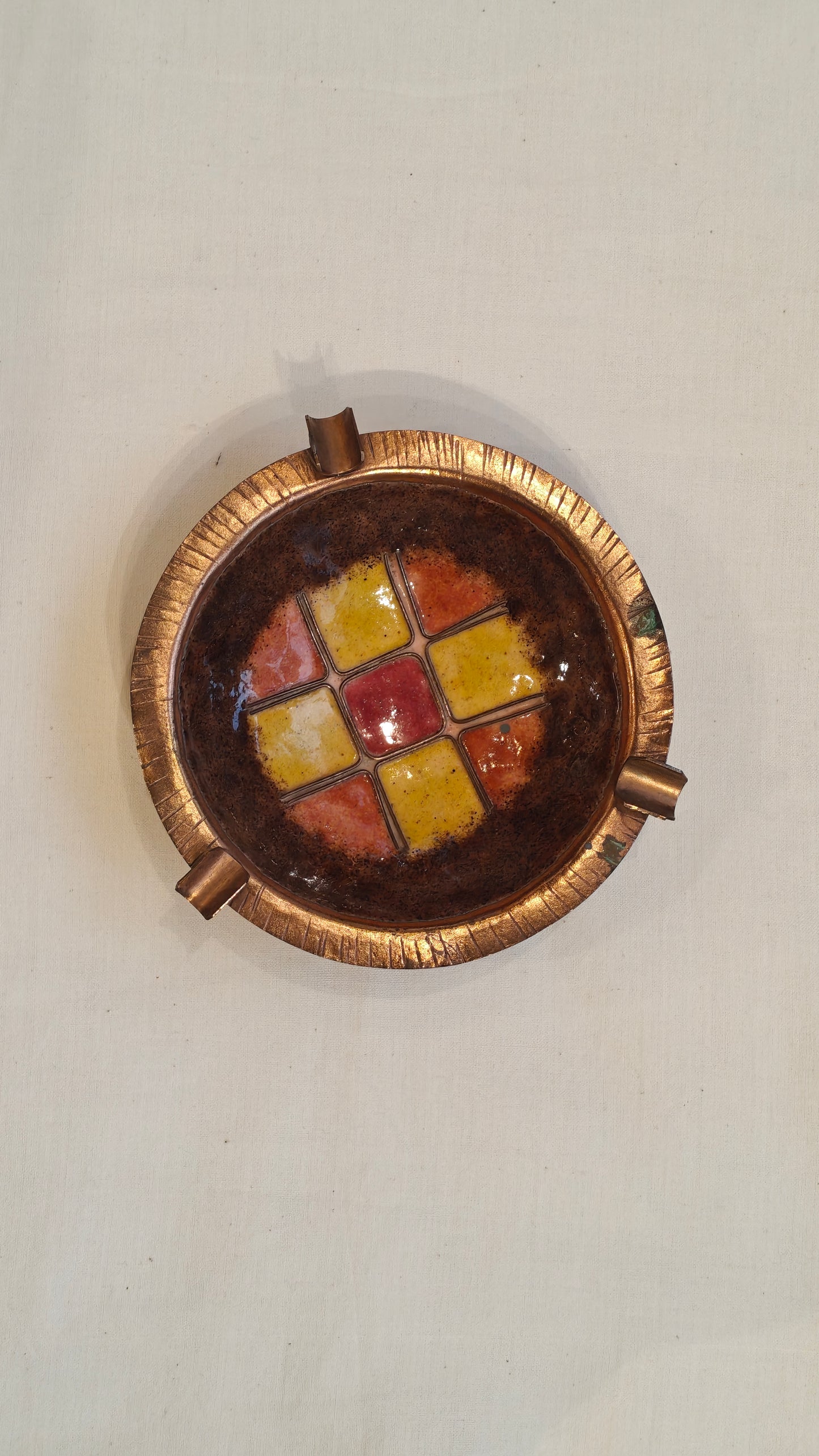 Copper enamel Handcrafted Ash tray