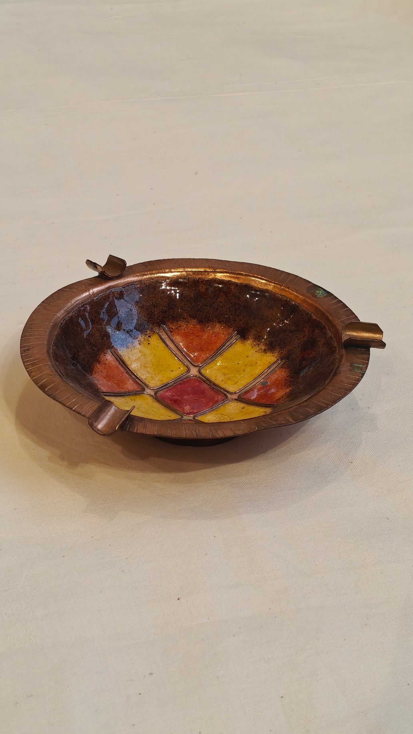 Copper enamel Handcrafted Ash tray
