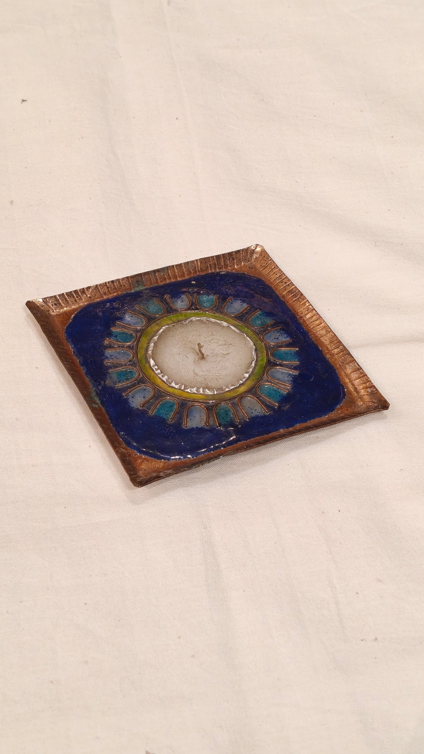 Copper enamel Handcrafted t-light holder