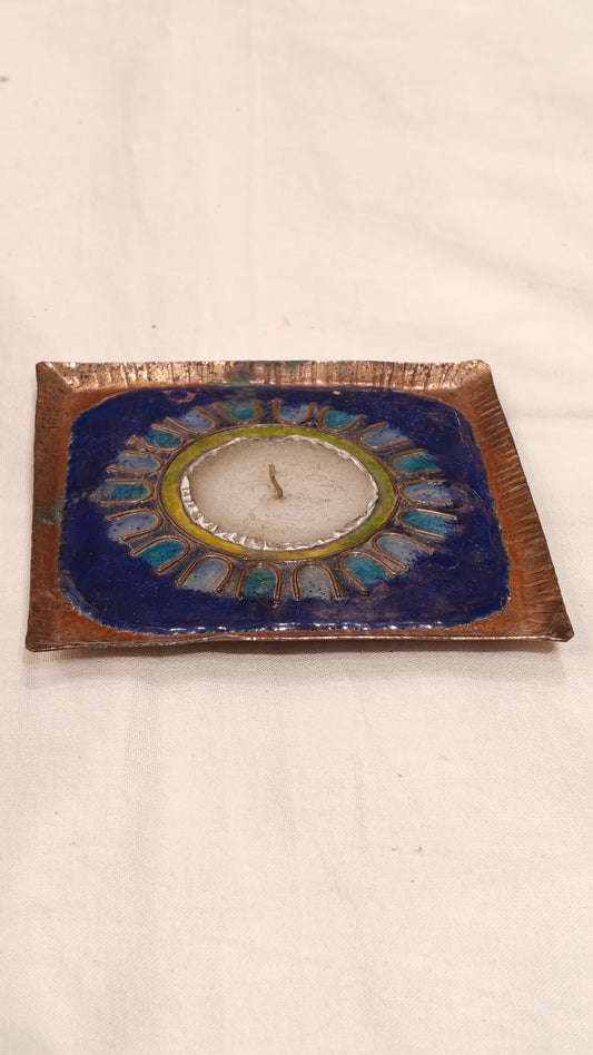Copper enamel Handcrafted t-light holder