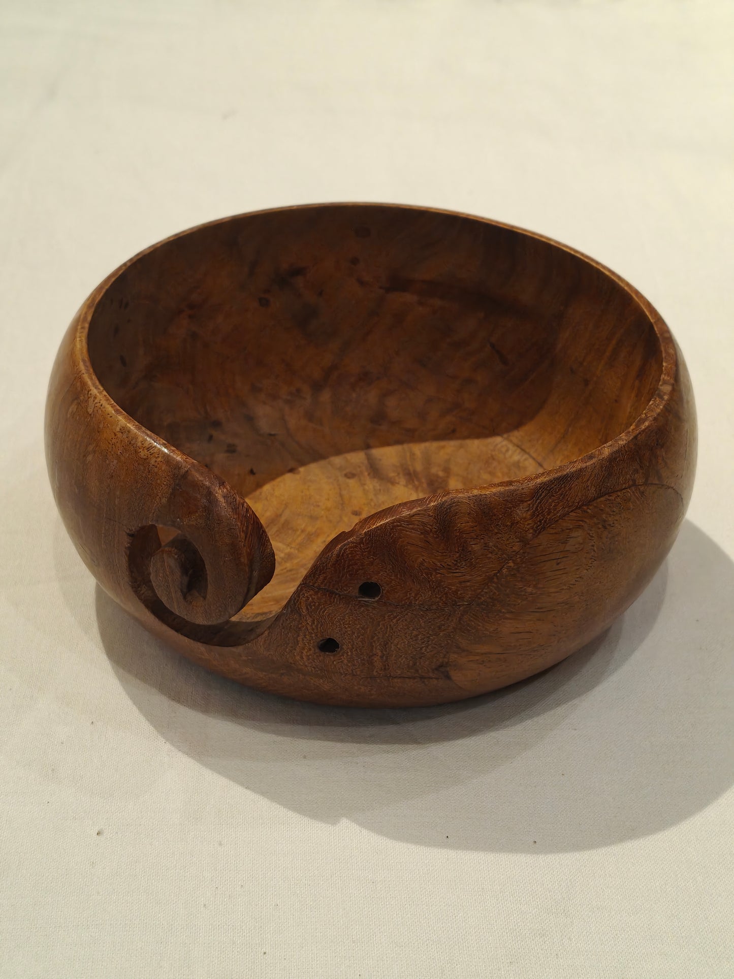Handcrafted Wooden knitting yarn bowls with designer wall