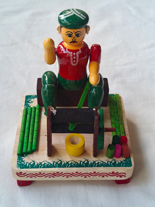 Man selling sugarcane juice - Etikoppaka Wooden handcrafted  decor