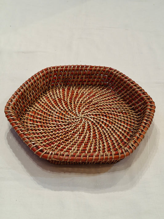 Pentagonal Handcrafted cane tray