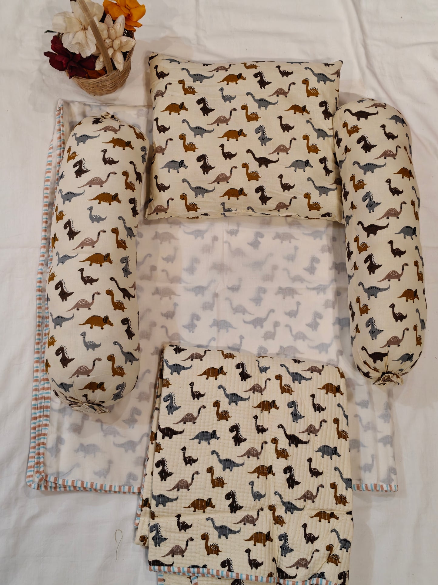 Baby bedding sets in hand block printed fine cotton - multiple prints available