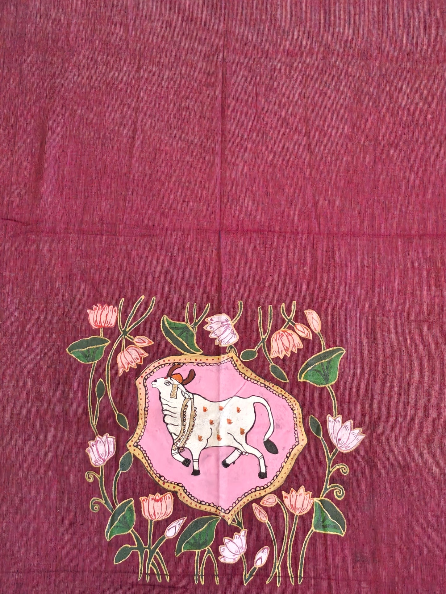 Hand crafted unstitched blouse fabrics on handloom cotton base - Hand painted / embroidered - click to see designs and colors