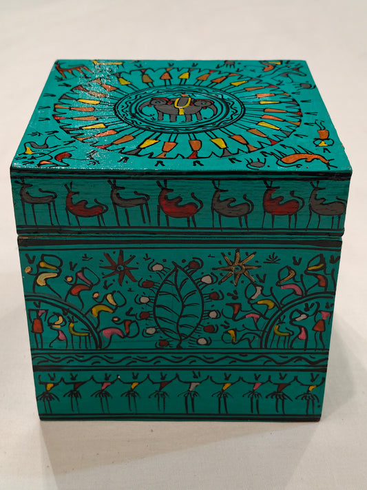 Tribal dances - Handcrafted and Hanpainted MDF box with lid