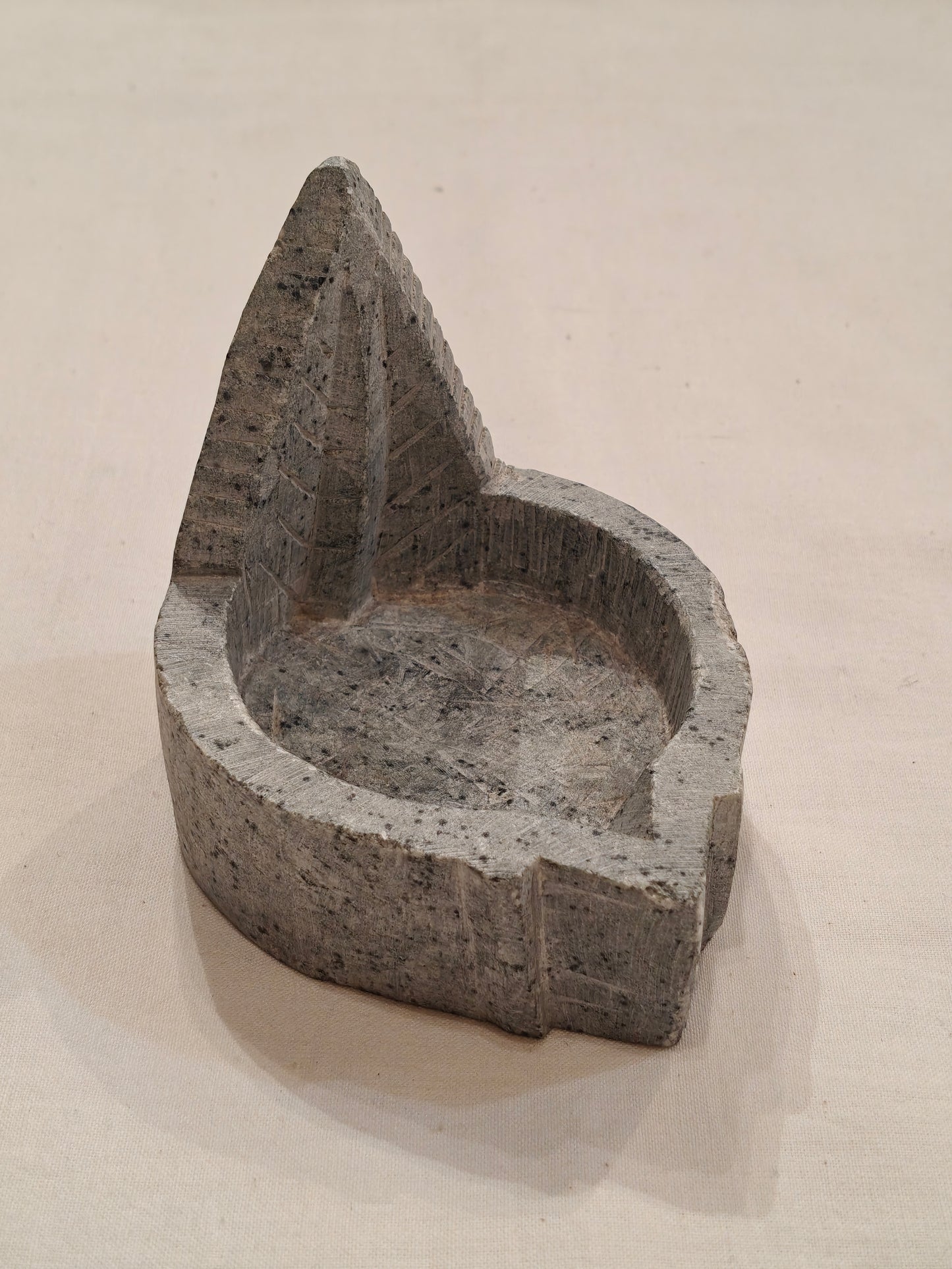 Soap stone handcrafted diya with high back