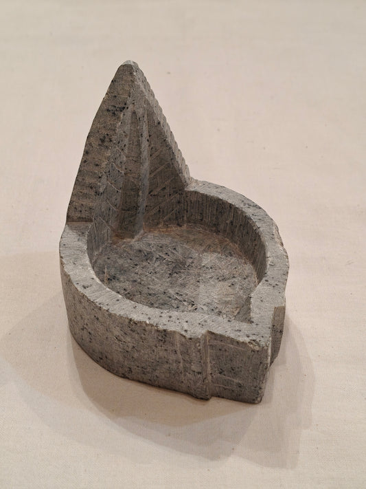 Soap stone handcrafted diya with high back