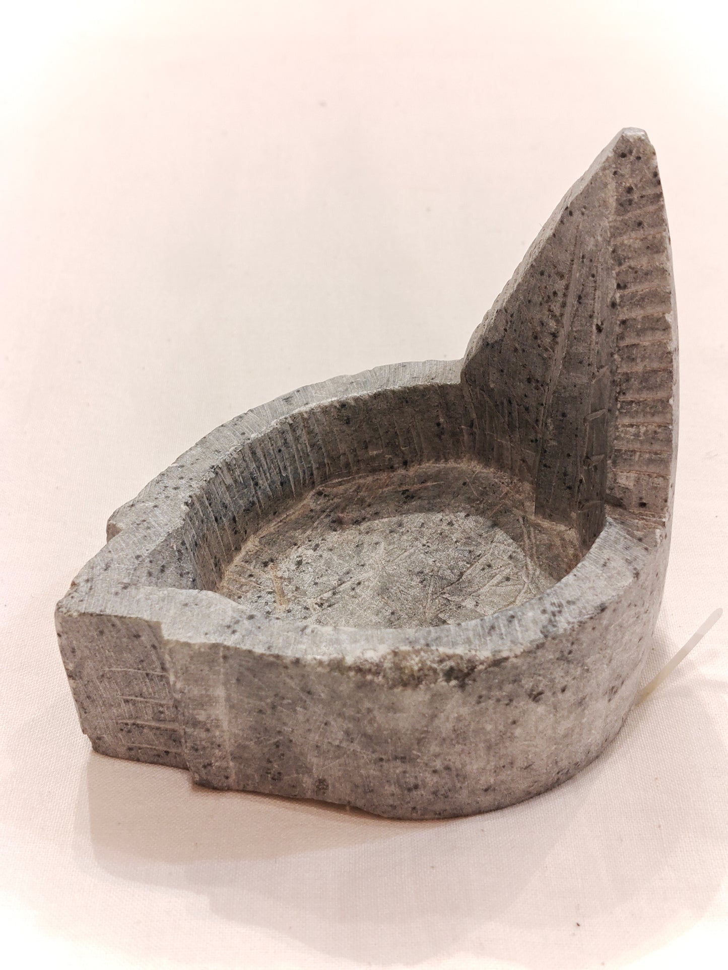 Soap stone handcrafted diya with high back