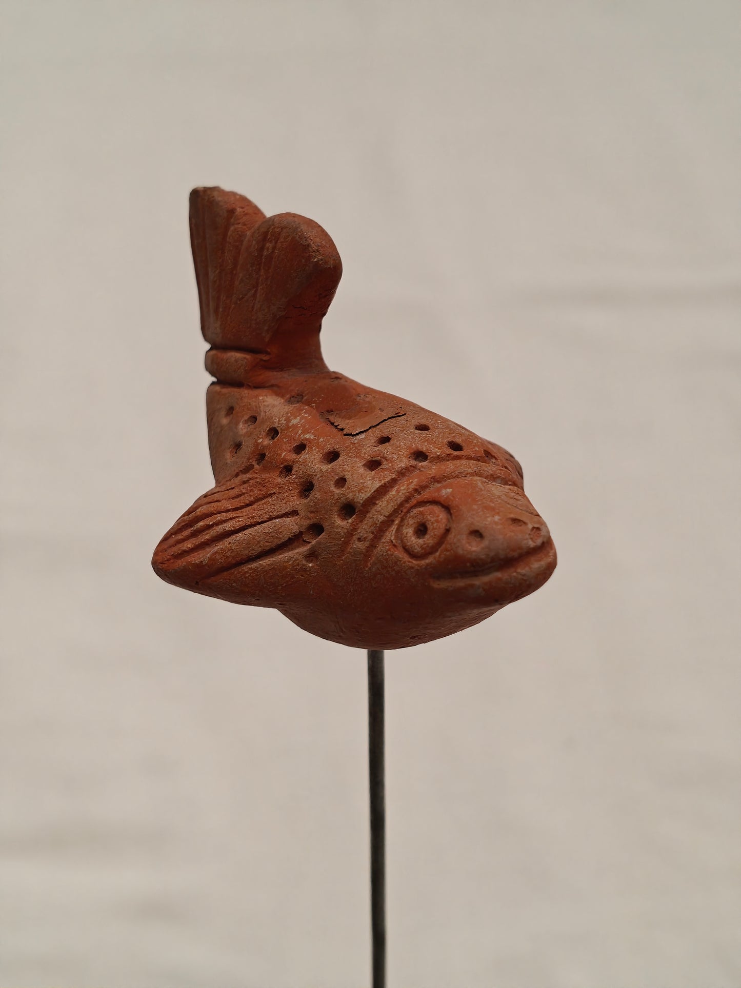 Handcrafted with clay garden stick