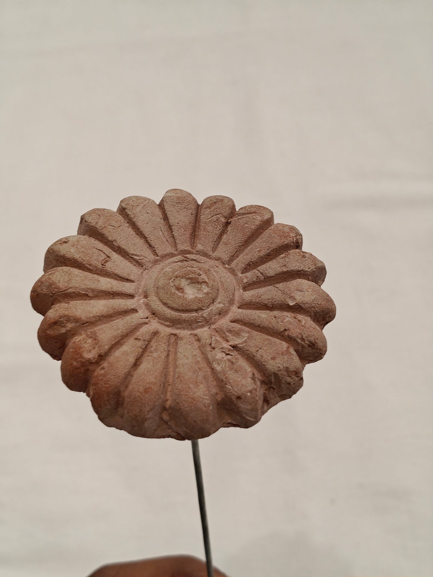 Handcrafted with clay garden stick