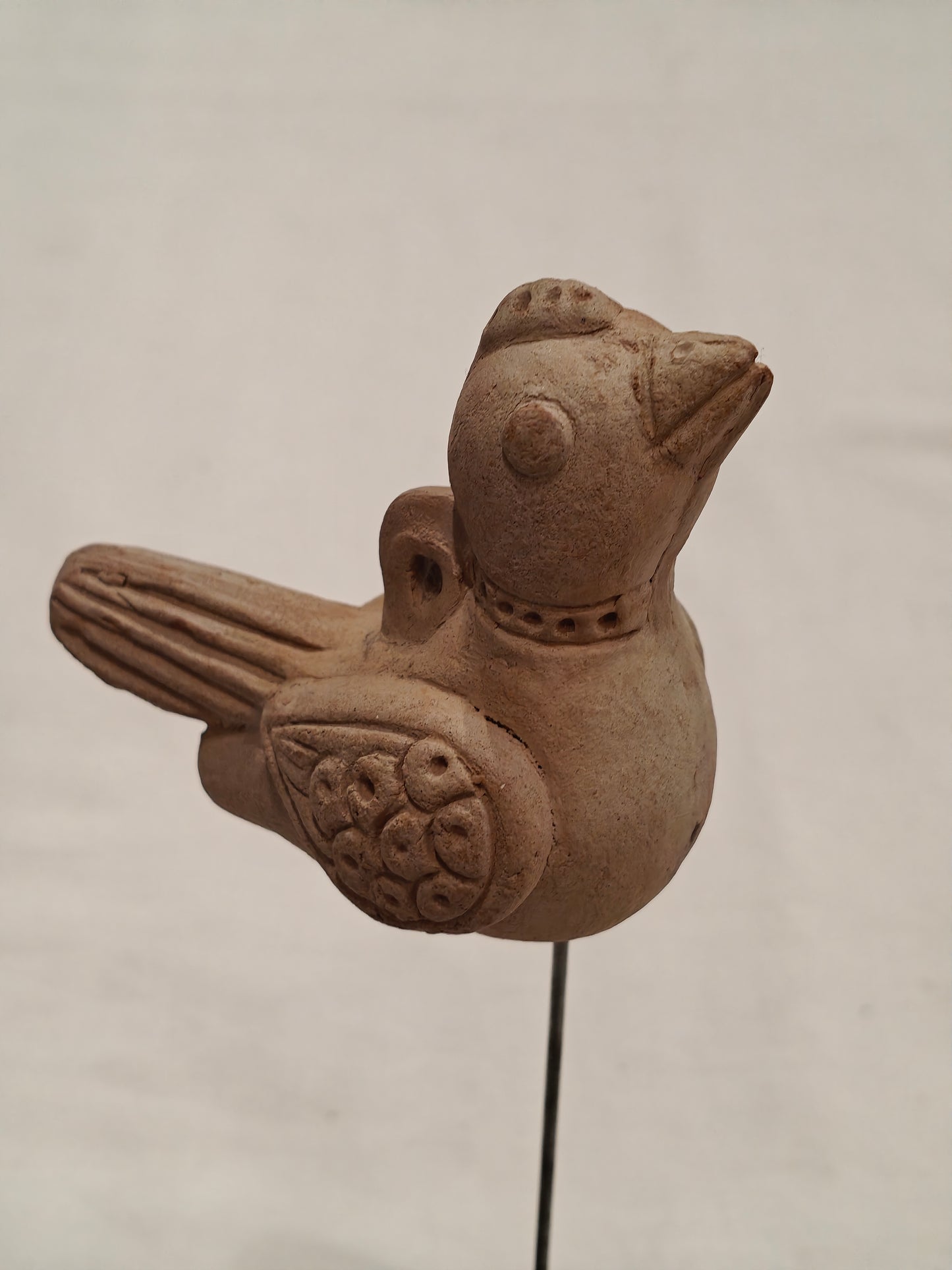 Handcrafted with clay garden stick