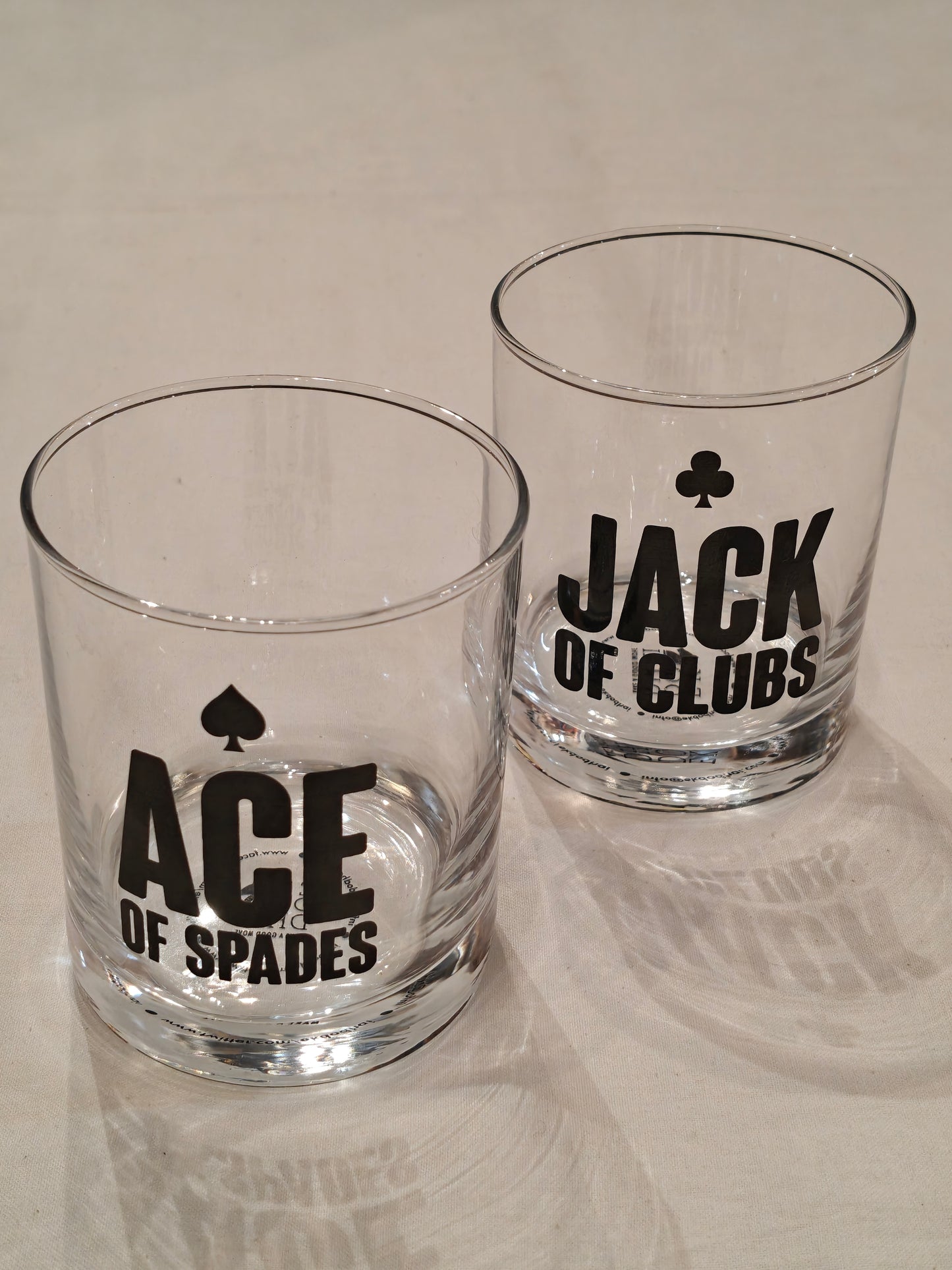 Playing cards theme whiskey glasses - set of 4