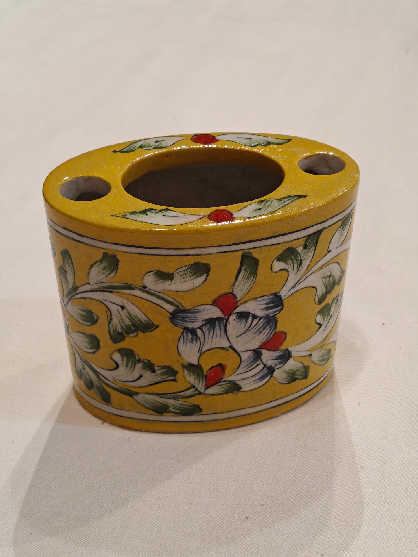 Blue pottery Handcrafted ceramic pen holder / tooth brush holder