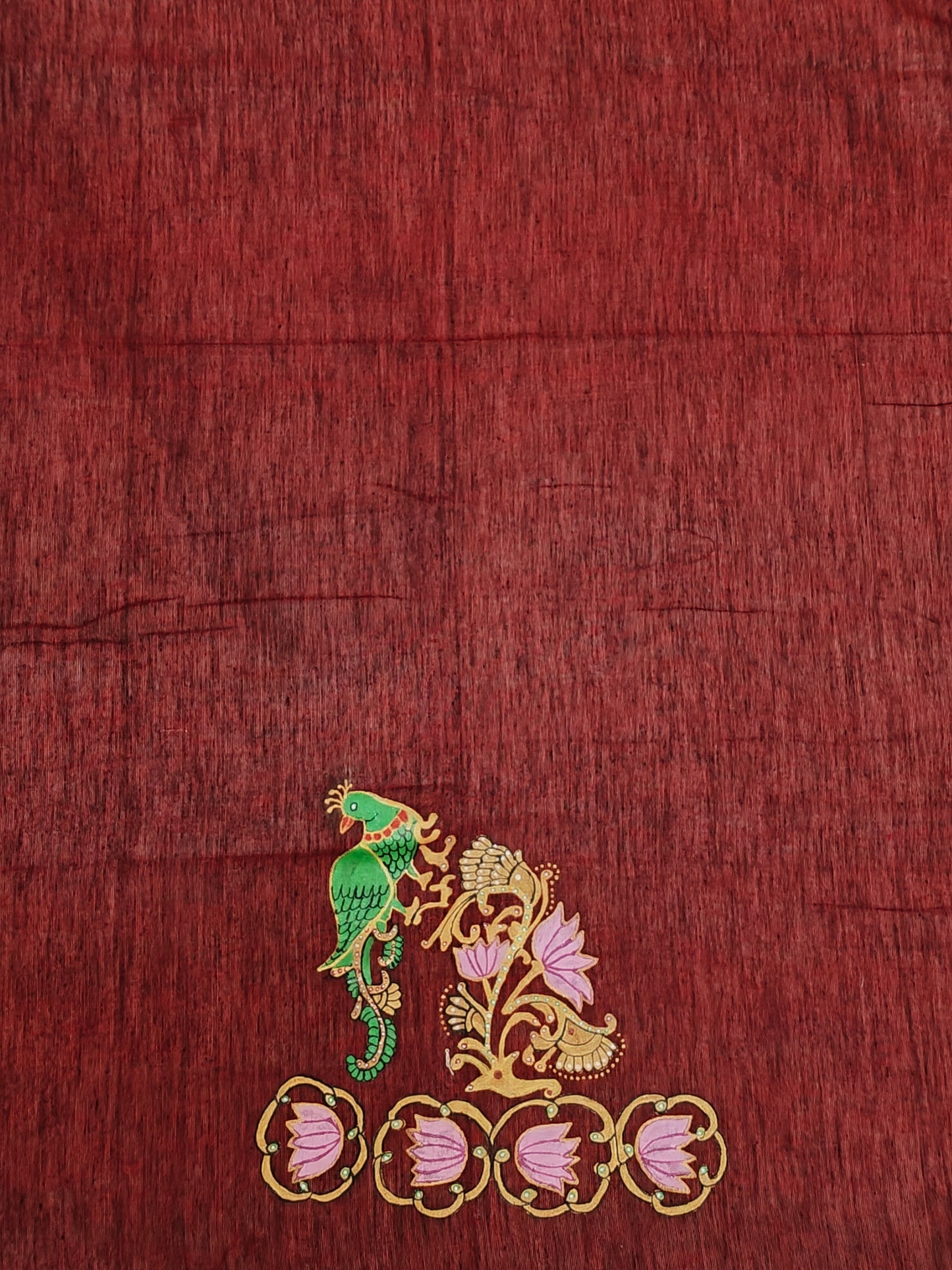 Hand crafted unstitched blouse fabrics on handloom cotton base - Hand painted / embroidered - click to see designs and colors