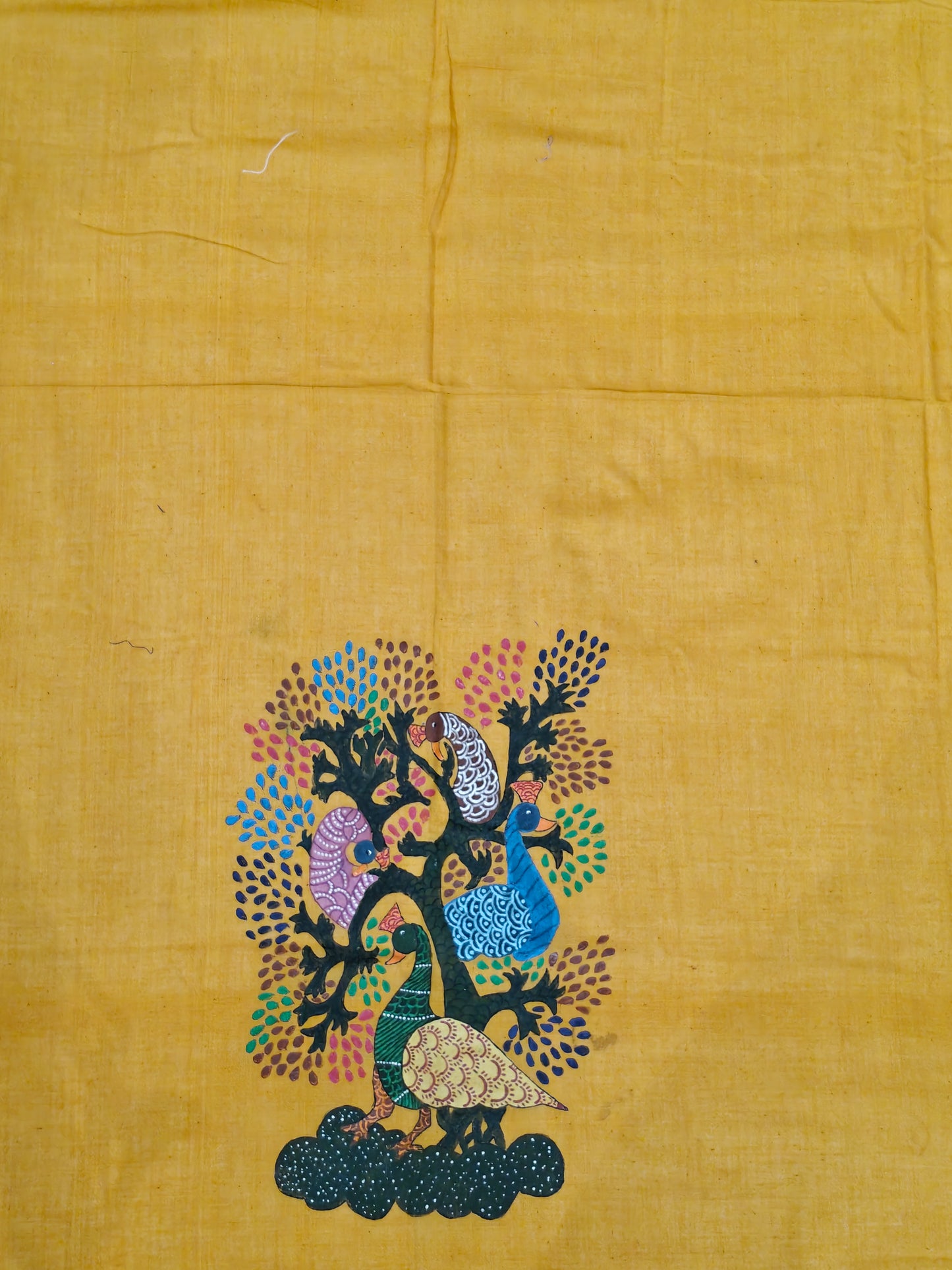 Hand crafted unstitched blouse fabrics on handloom cotton base - Hand painted / embroidered - click to see designs and colors