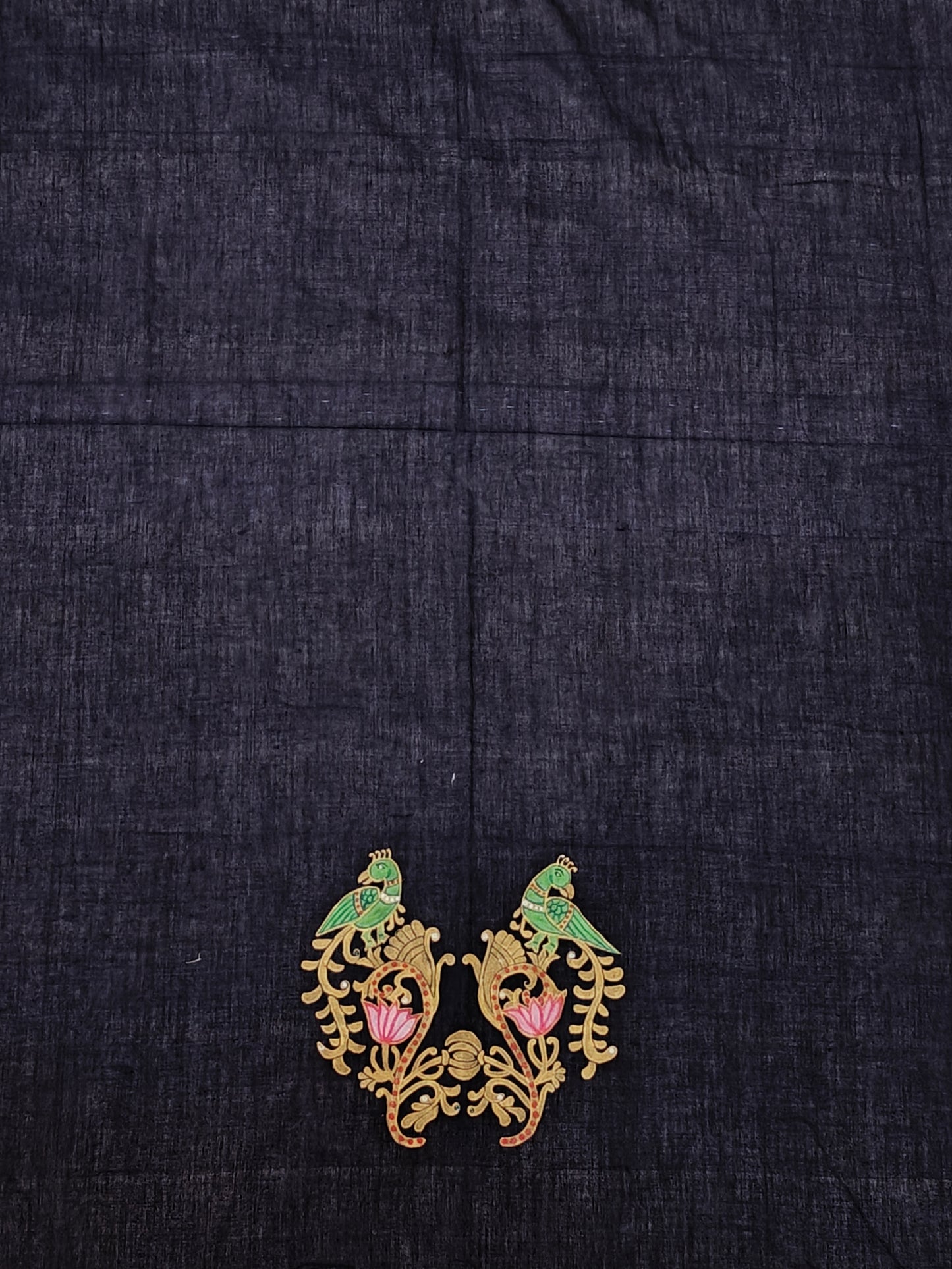 Hand crafted unstitched blouse fabrics on handloom cotton base - Hand painted / embroidered - click to see designs and colors