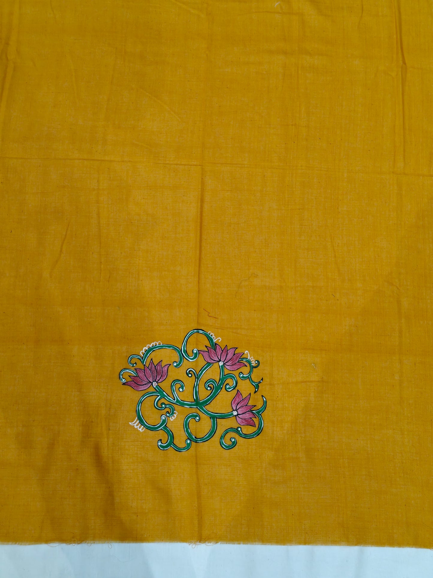 Hand crafted unstitched blouse fabrics on handloom cotton base - Hand painted / embroidered - click to see designs and colors