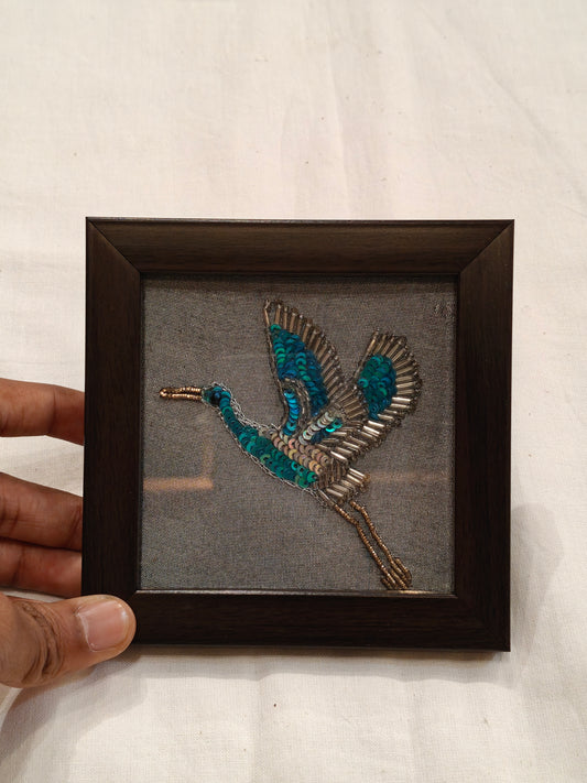 Birds hand embroidered coasters / decor