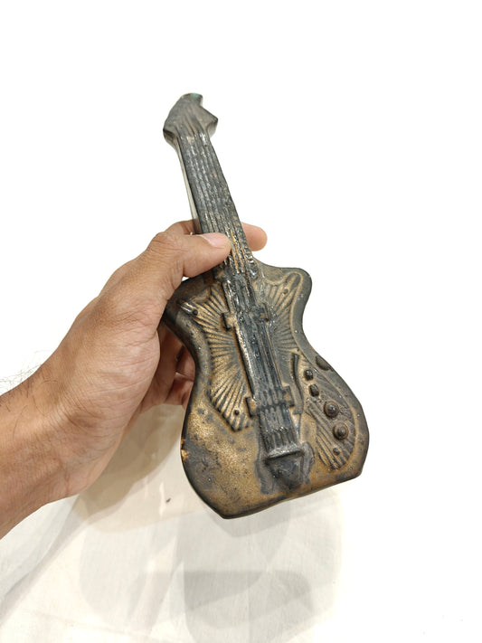 Ceramic vintage look Handcrafted guitar - collectible decor piece