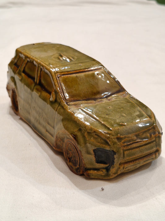Ceramic handcrafted car - collectible decor piece