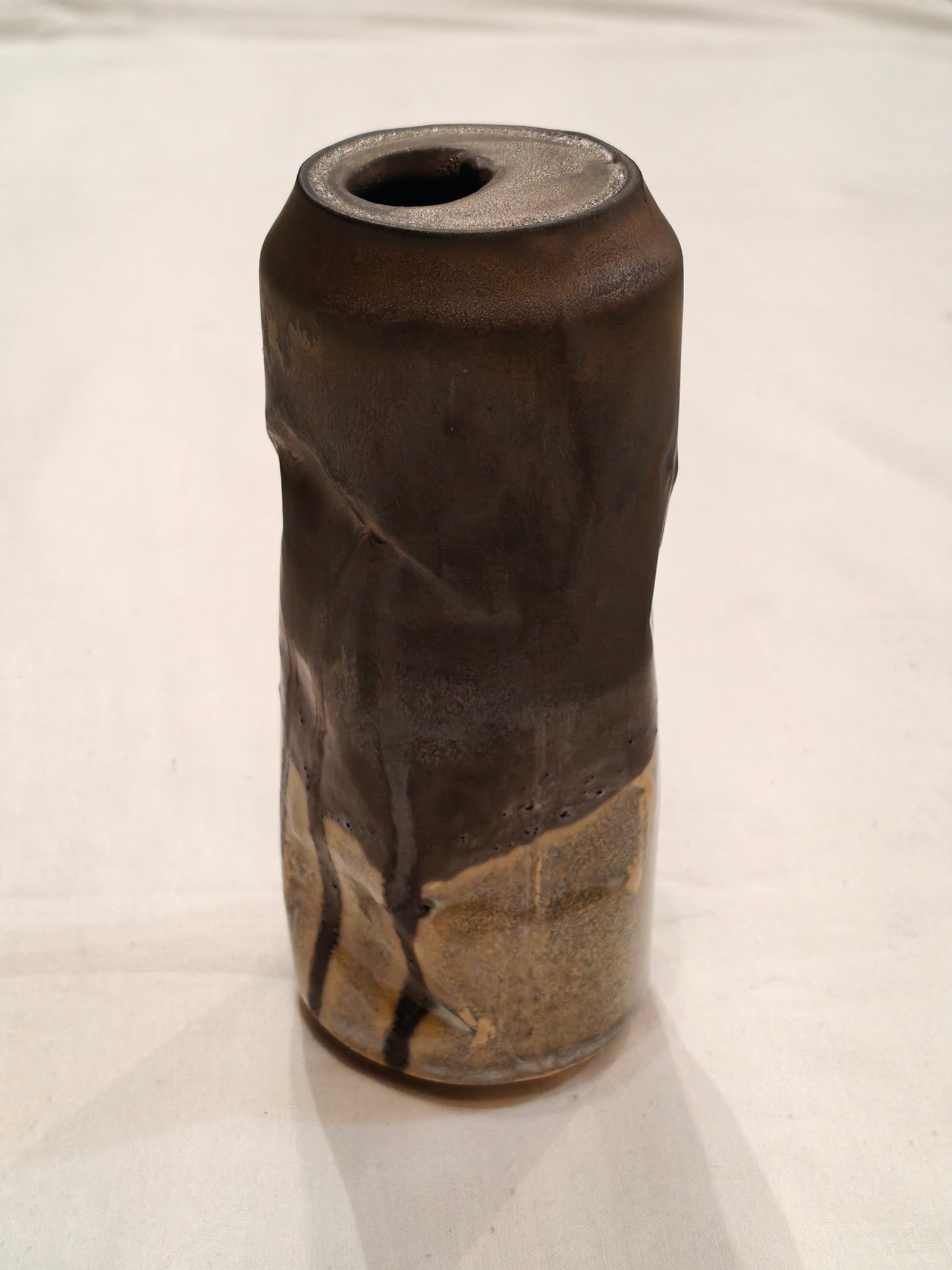 Crushed cool drink / beer can look alike - Handcrafted vase / decor / organizer