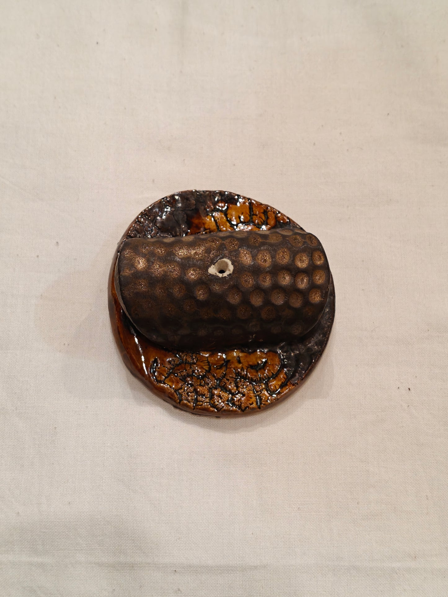 Brown Ceramic handcrafted Incense holder