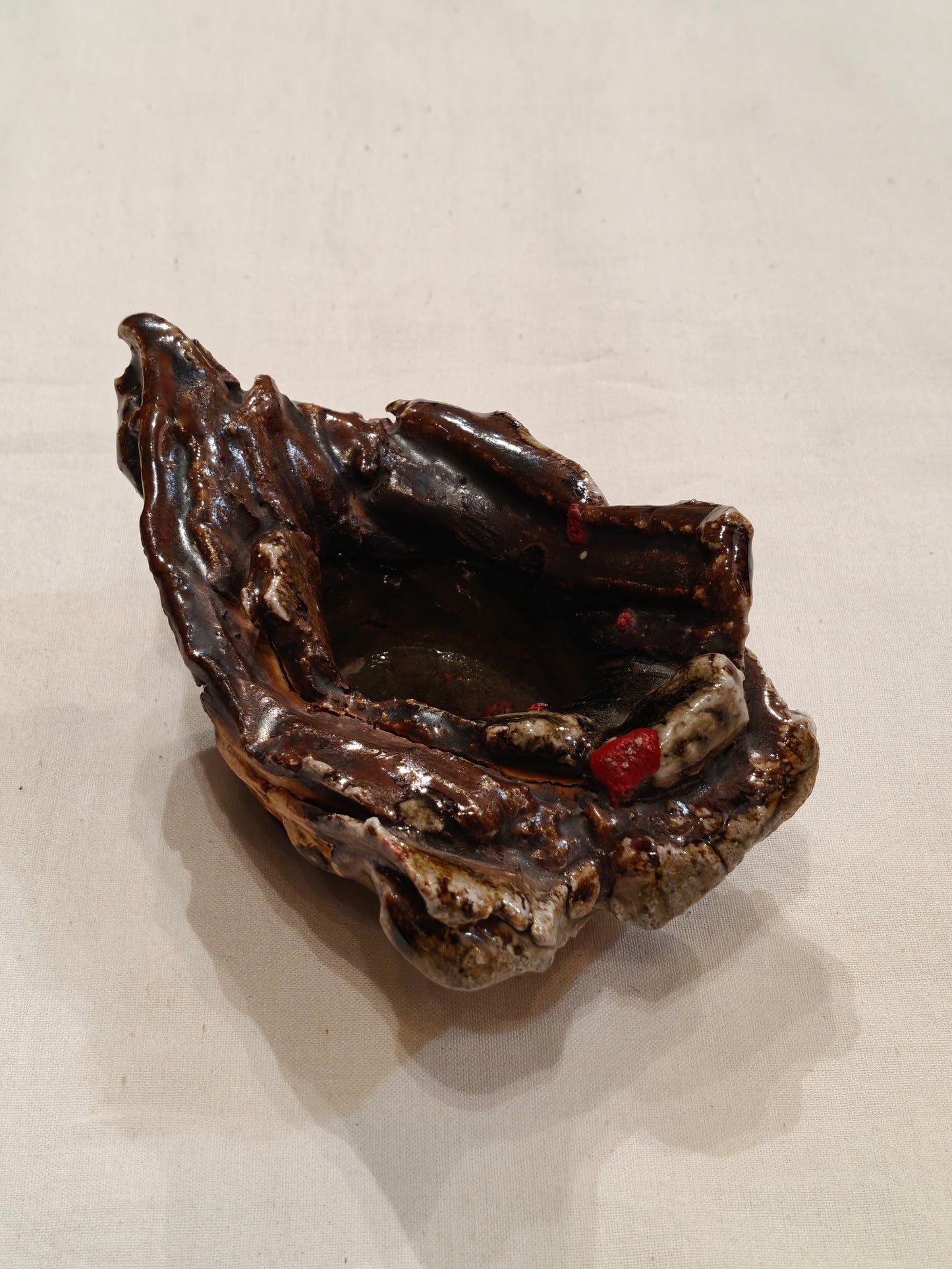 Brown log shaped Ceramic unique handcrafted ash tray